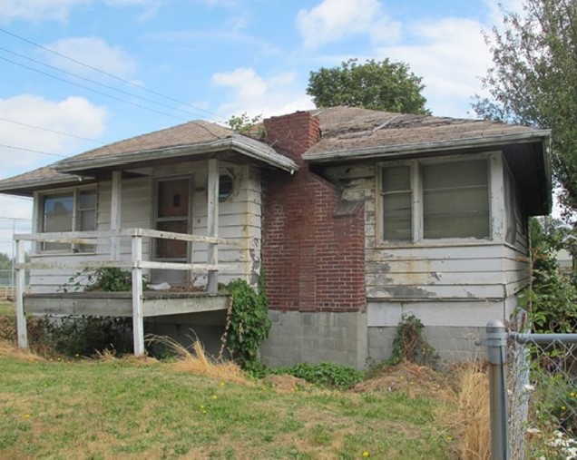 Rundown house in a questionable neighborhood